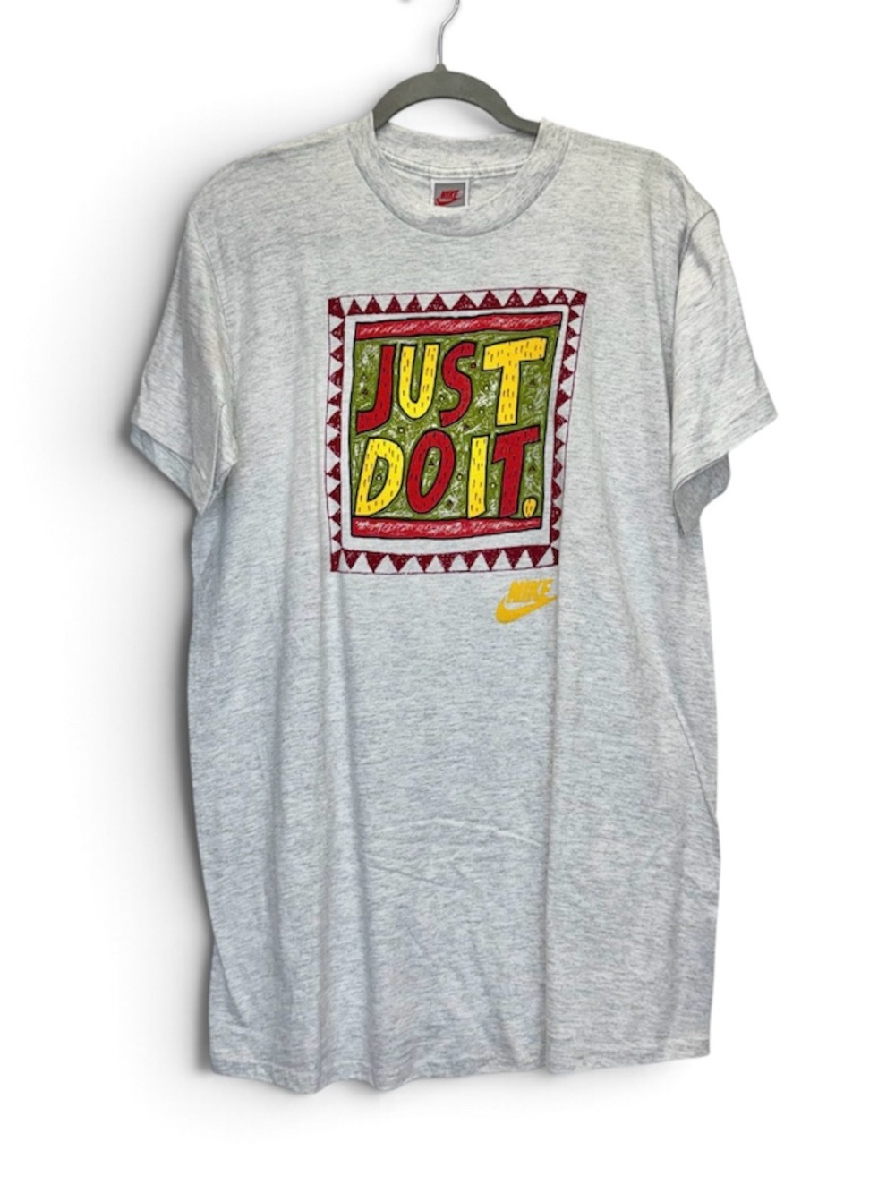 NWT Vintage Nike 'Just Do It' Graphic T-Shirt Large 1990s Grey